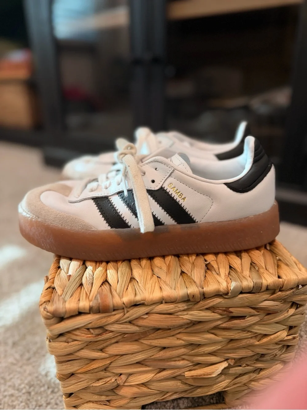 Adidas Samba XLG White Black Gum Platform Sneakers Women’s Size 6